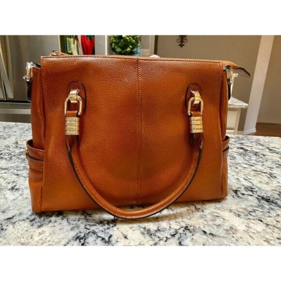 🆕Women Orange Brown Genuine Leather Purses and Handbags Tote Shoulder Bag - Picture 2 of 11